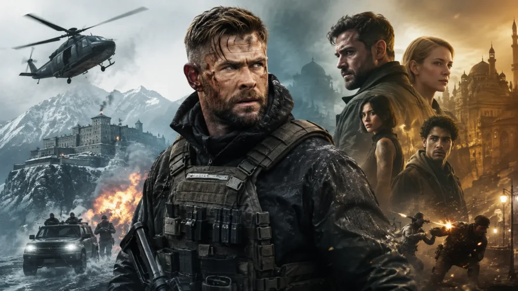 Chris Hemsworth in Extraction 3 action scene