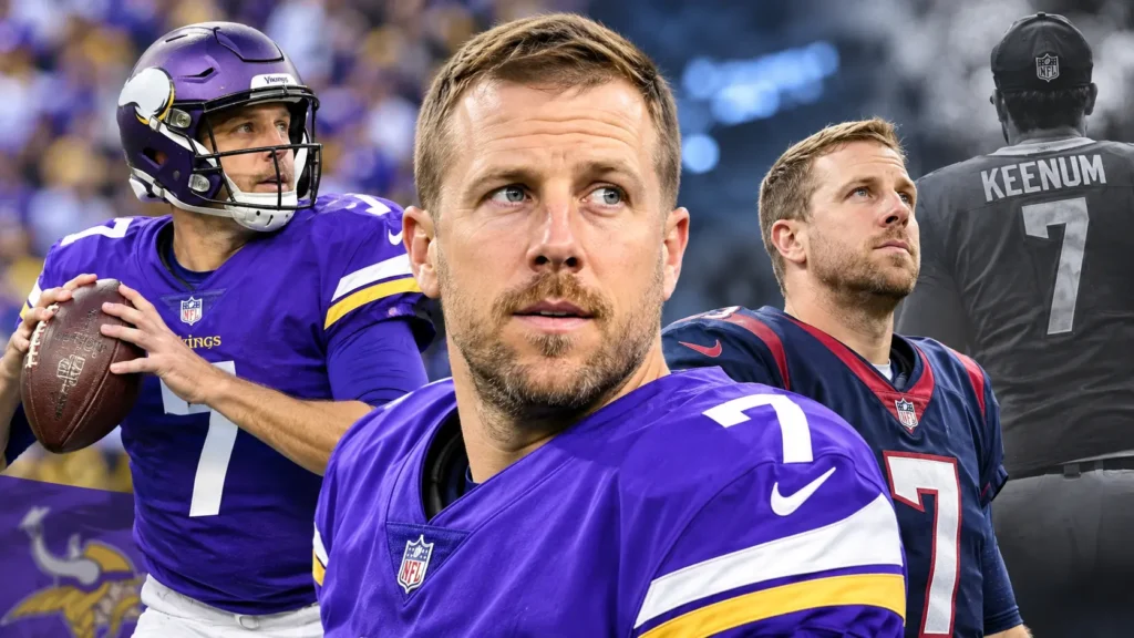 Case Keenum celebrating Chicago Bears victory against Eagles