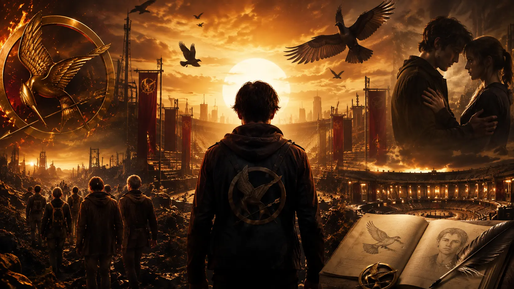 Sunrise on the Reaping Hunger Games prequel movie poster featuring Haymitch Abernathy